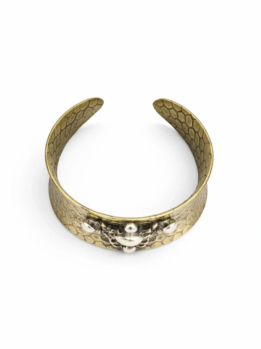 Boho Gold Tone Cuff Bracelet Faux Pearl‎ Rhinestone Statement Bracelet